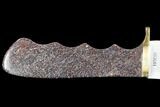 Knife With Fossil Dinosaur Bone (Gembone) Inlays #101813-6